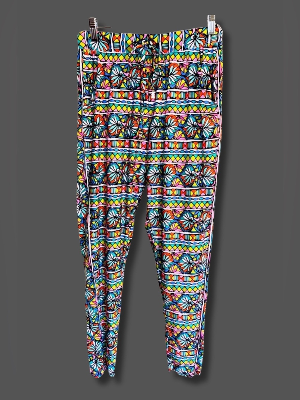 Trina Turk Bora Bora Swim Cover Up Pants Small Tropical Drawstring Resort